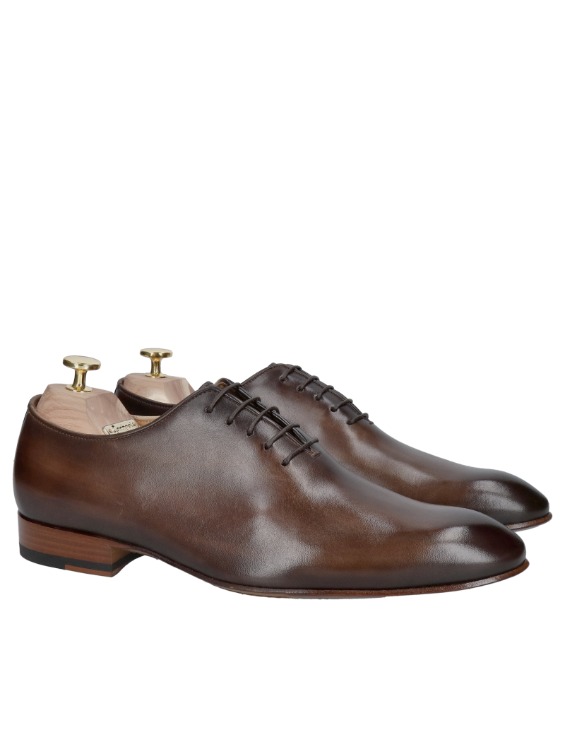 Men's formal shoes, loafer style, with leather soles, dark brown men's dress shoes, hand-painted