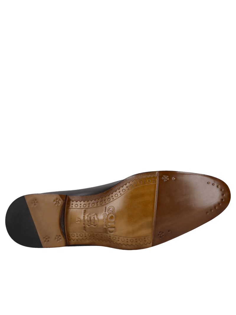 Men's formal shoes, loafer style, with leather soles, dark brown men's dress shoes, hand-painted