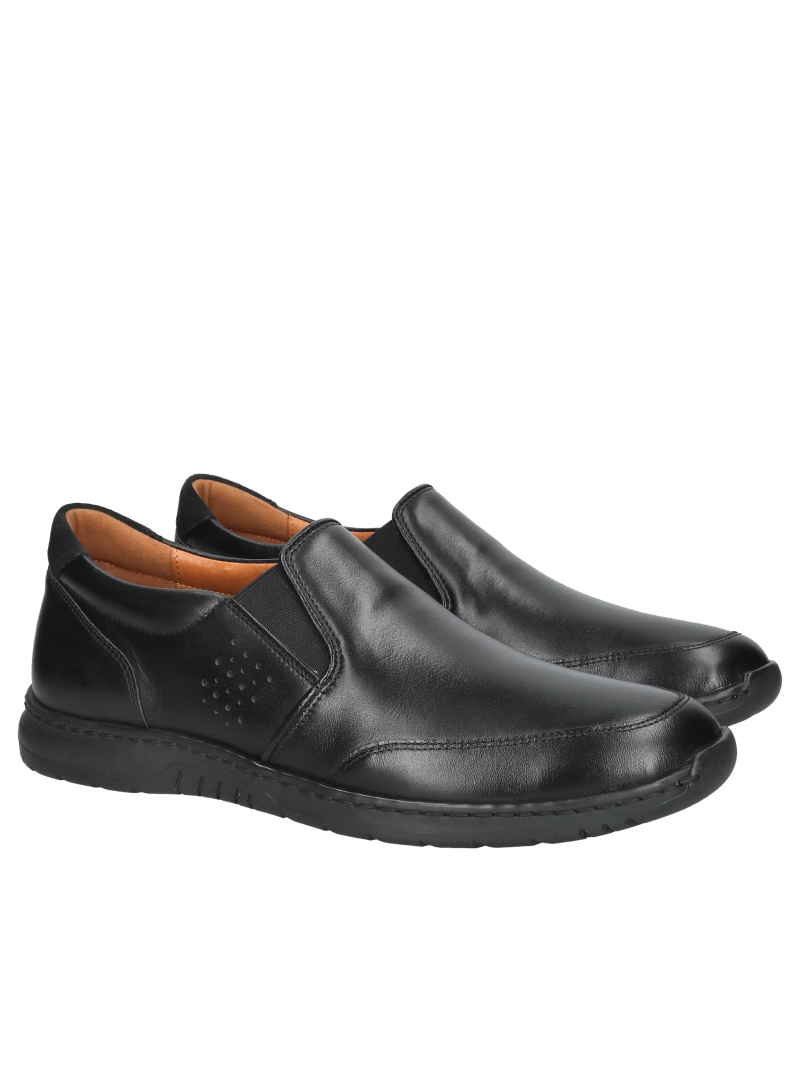 Comfortable men's slip-on shoes, black men's slip-on shoes