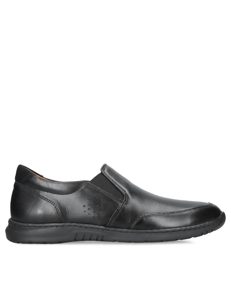 Comfortable men's slip-on shoes, black men's slip-on shoes