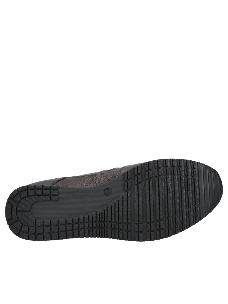 Dark brown men's shoes made of grain leather, comfortable shoes for everyday wear and work