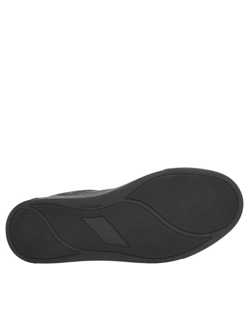 Black men's leather sneakers, fashionable and comfortable sneakers with black soles, Konopka Shoes