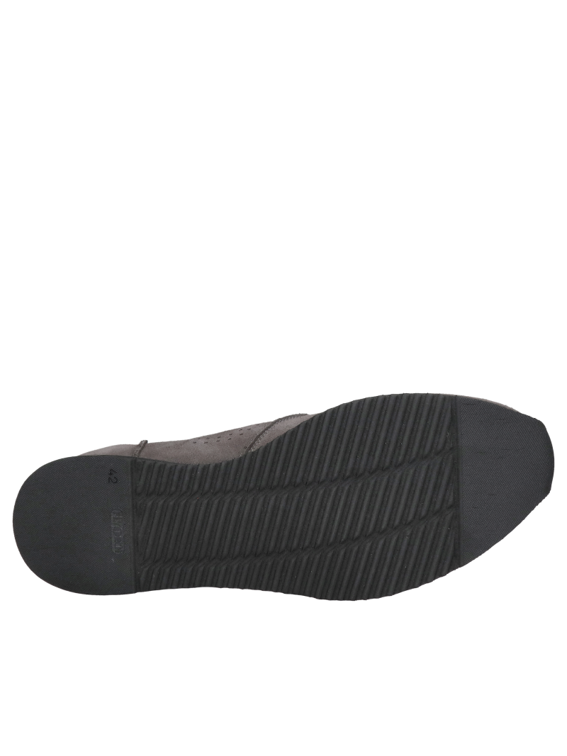 Men's suede sneakers, dark gray men's leather shoes