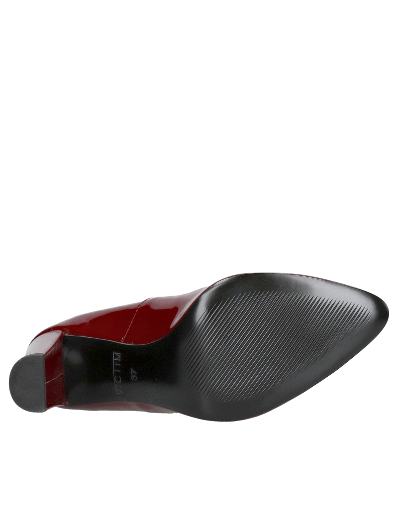 Round-toe pumps with a high, comfortable heel, burgundy stilettos with a thick heel, Konopka Shoes