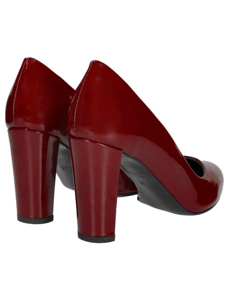 Round-toe pumps with a high, comfortable heel, burgundy stilettos with a thick heel, Konopka Shoes