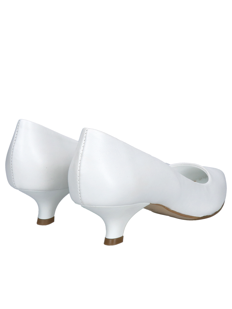 Low white duck shoes with comfortable heels, white wedding shoes, comfortable high heels for weddings, Konopka Shoes