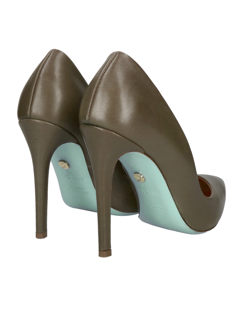 Luxury high heels with blue leather soles, brown high heels for special occasions, Konopka Shoes