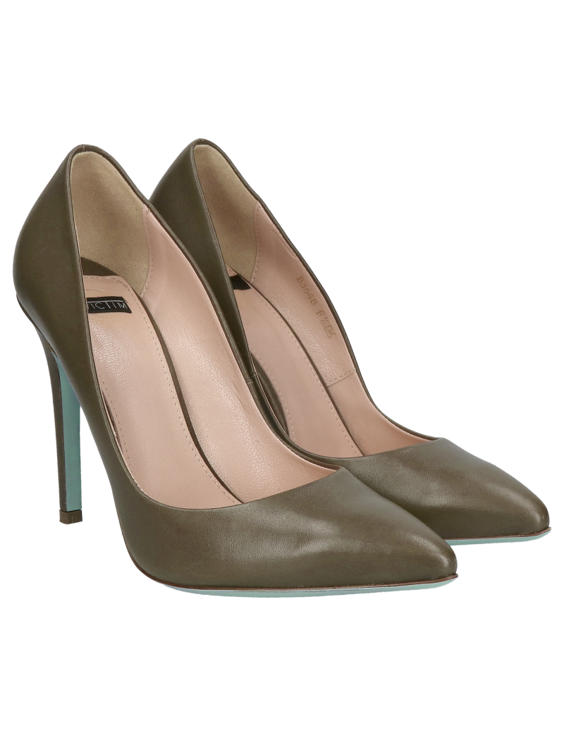 Luxury high heels with blue leather soles, brown high heels for special occasions, Konopka Shoes