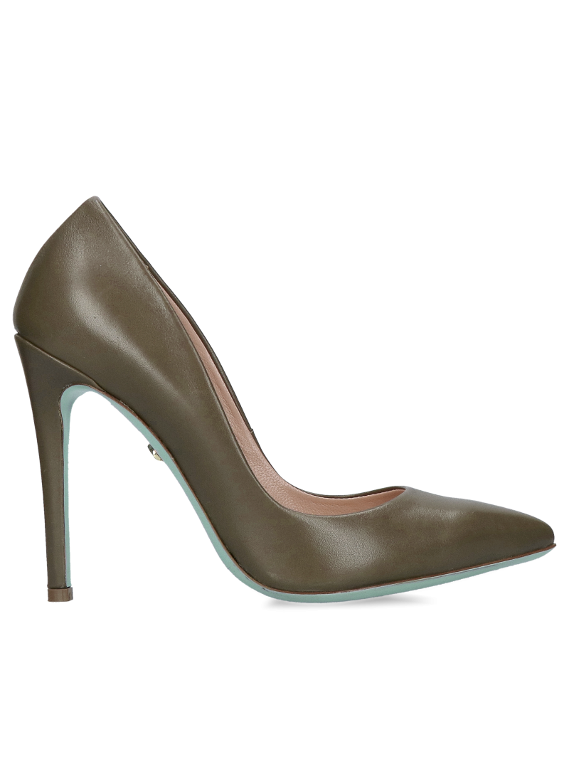 Luxury high heels with blue leather soles, brown high heels for special occasions, Konopka Shoes