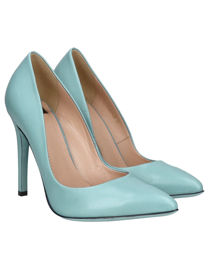 High blue stilettos with leather soles, luxury stilettos with blue soles