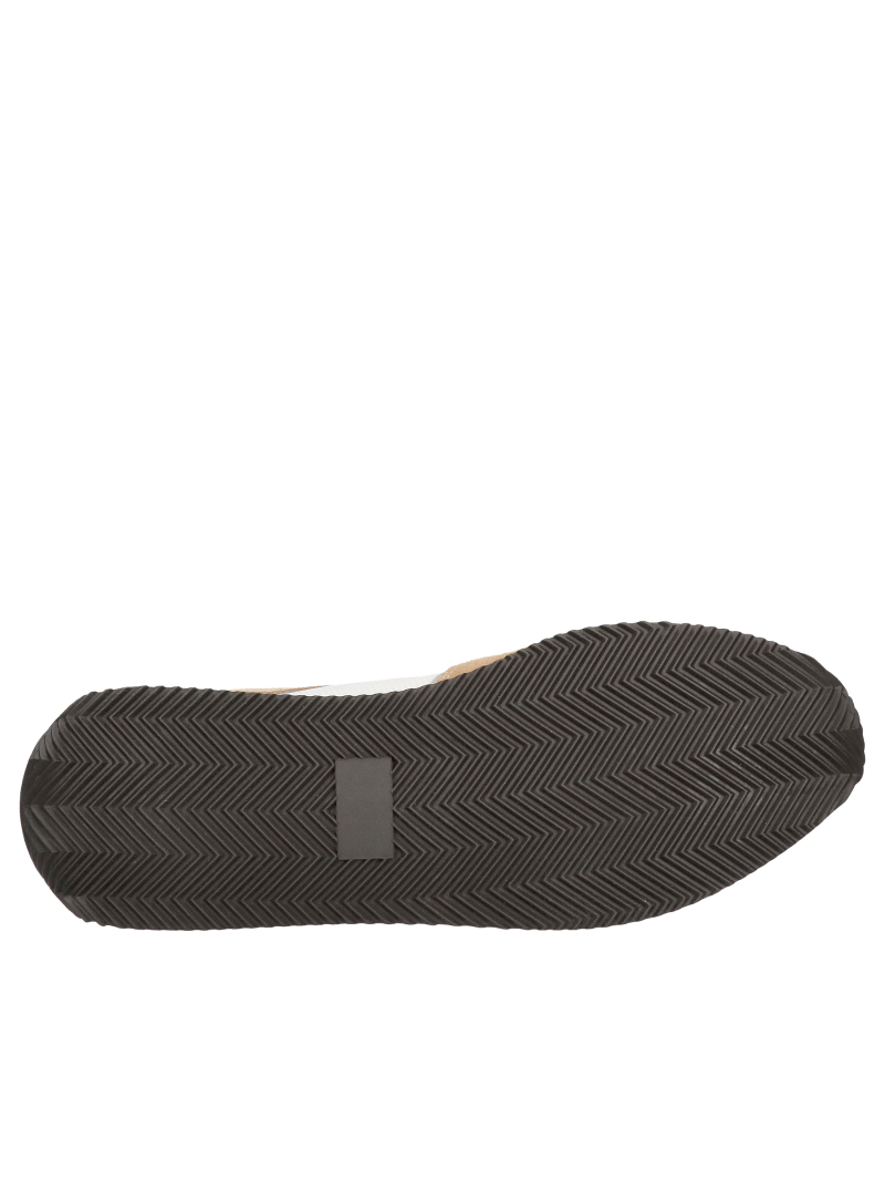 Men's sports sneakers made of suede leather and lightweight white fabric