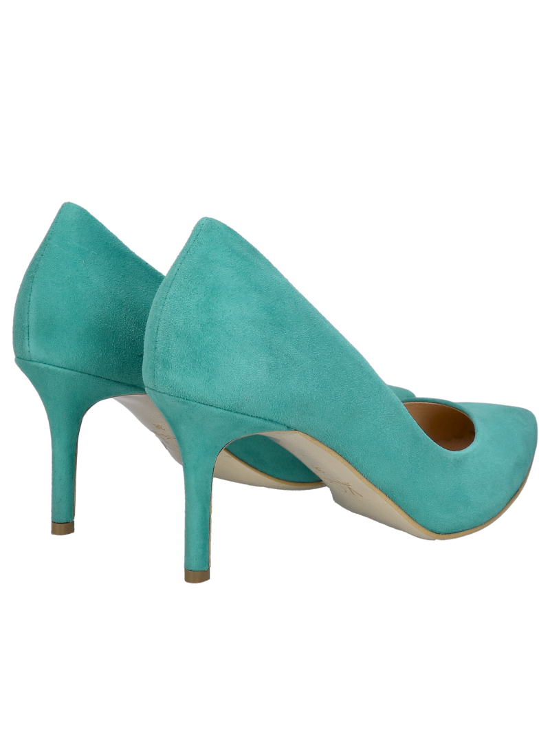 Suede leather high heels, comfortable pointed-toe pumps with low heels