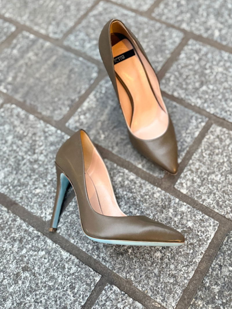 Luxury high heels with blue leather soles, brown high heels for special occasions, Konopka Shoes
