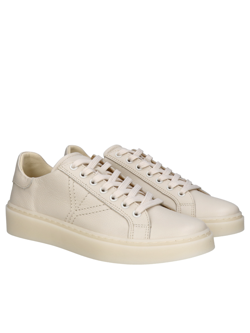 Beige women's sneakers, lightweight sports shoes in nude color, Kampa, Konopka Shoes