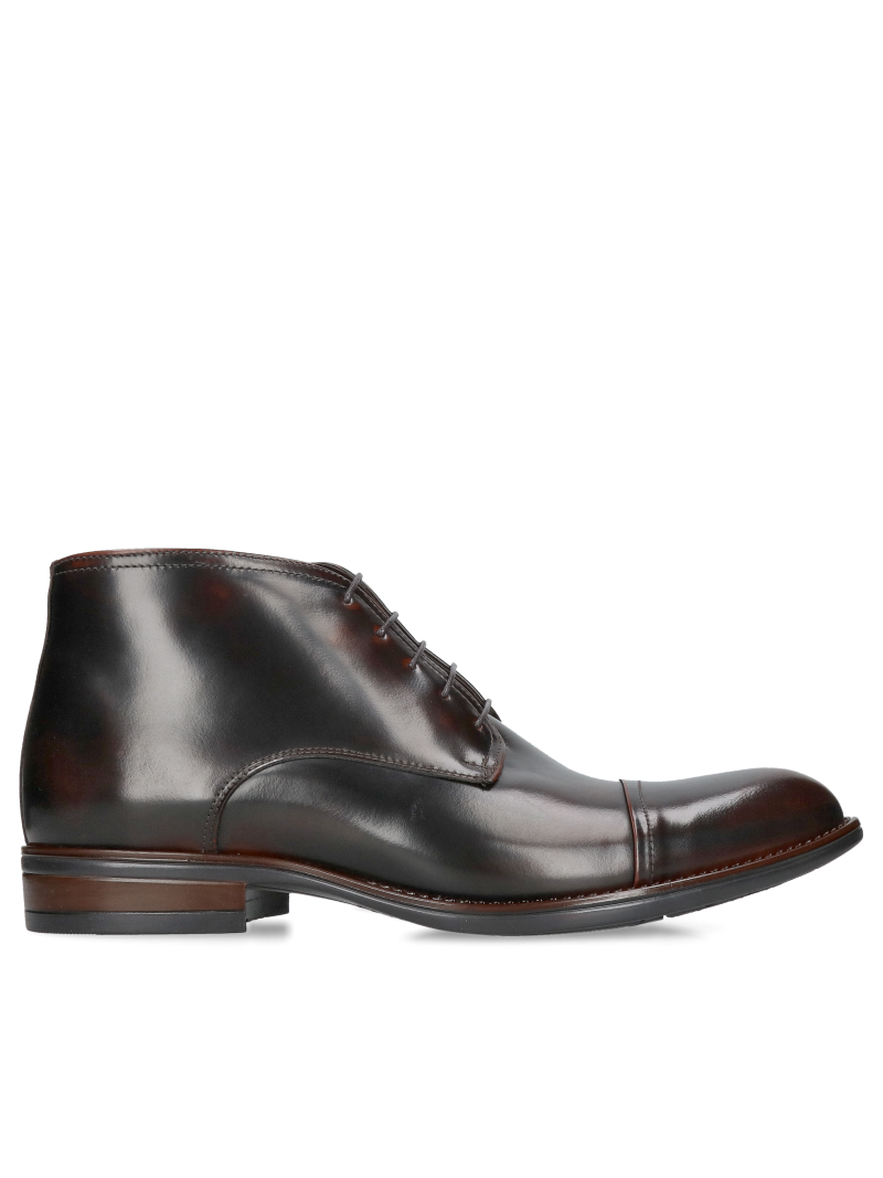 Elegant brown insulated dress shoes, men's dress boots, Conhpol, Konopka Shoes, CKX0119-01