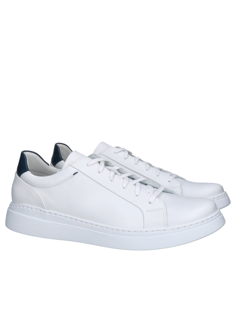 White men's sneakers with removable insoles, lightweight and soft