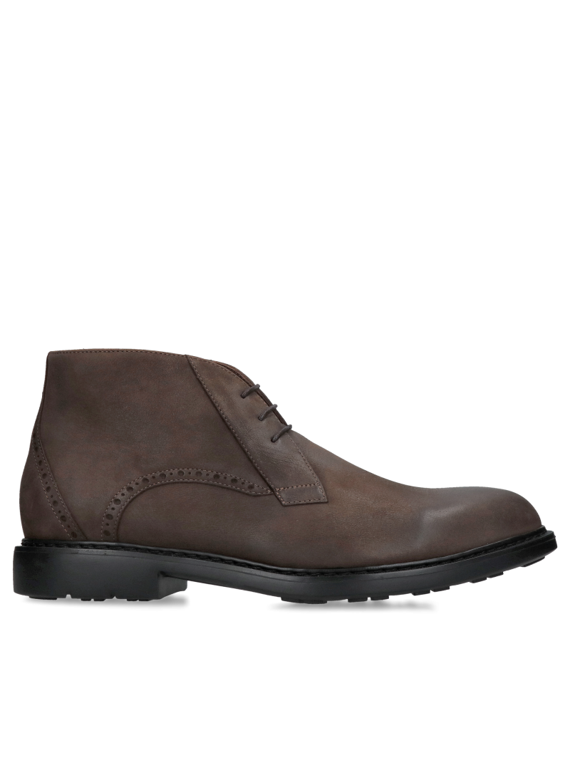 Low men's boots, uninsulated, made of suede leather