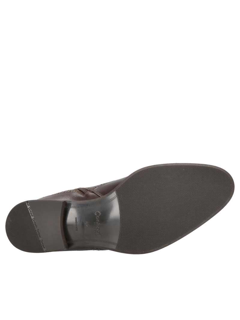 Elegant men's boots made of natural leather in dark brown, Konopka Shoes