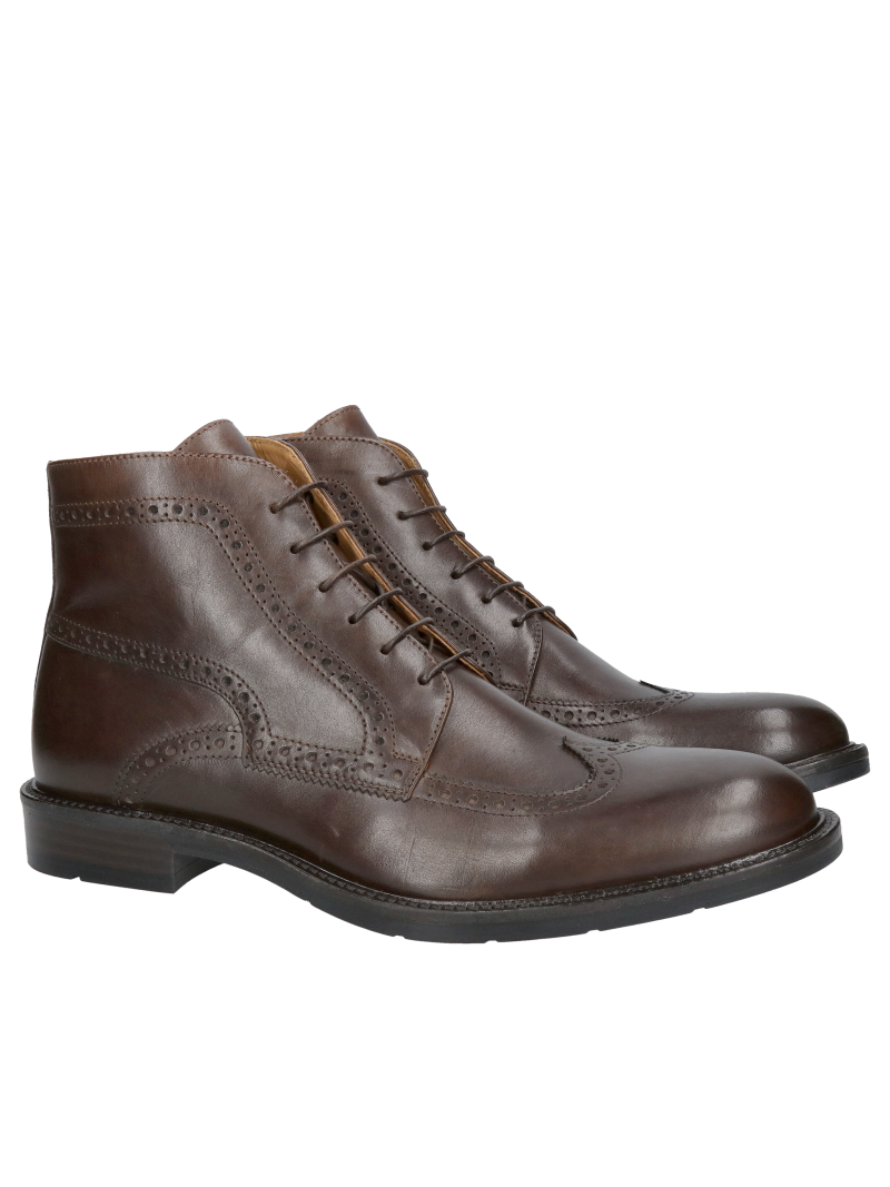 Men's unlined boots with zippers, men's leather boots in dark brown, Konopka Shoes