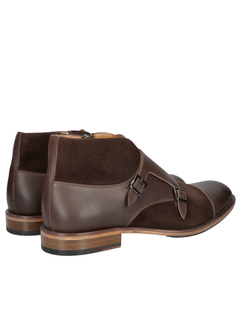 Men's unlined monki boots, high-quality suede combined with grain leather