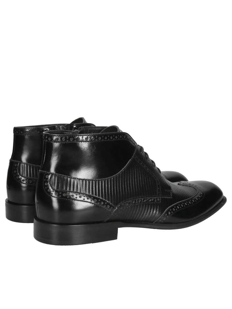 Unique Conhpol men's boots, lace-up black men's ankle boots