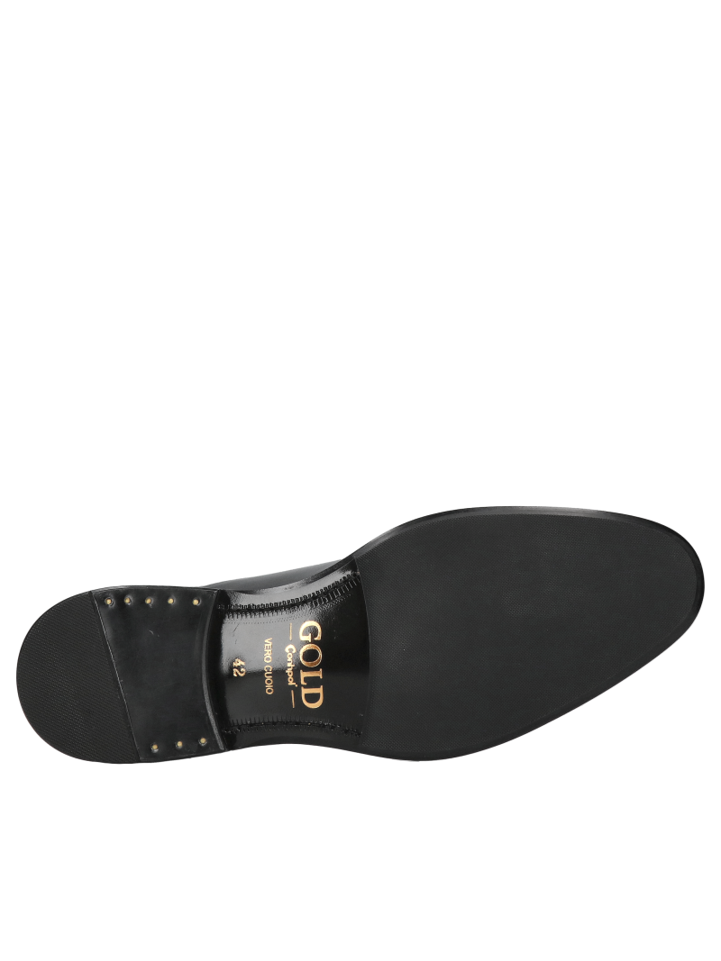 Men's shoes with leather soles Conhpol Gold, premium business casual shoes, Konopka Shoes