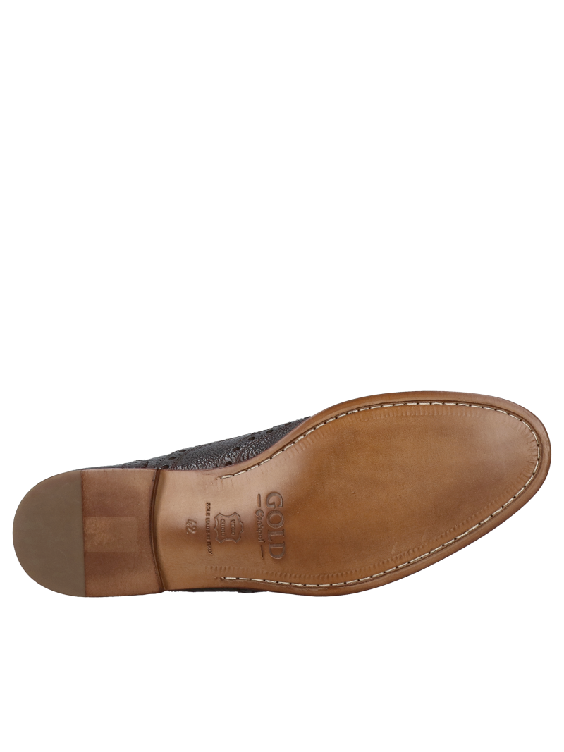 Men's shoes with leather soles Conhpol Gold, premium business casual shoes