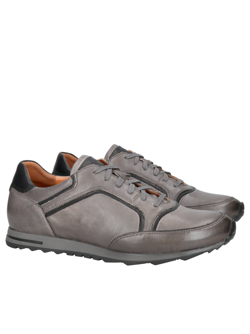 Men's gray leather sports shoes. Comfortable, lightweight, and versatile—perfect for everyday wear.