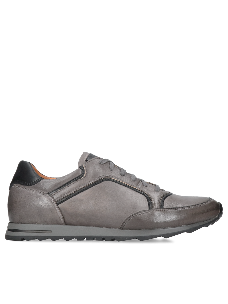 Men's gray leather sports shoes. Comfortable, lightweight, and versatile—perfect for everyday wear.
