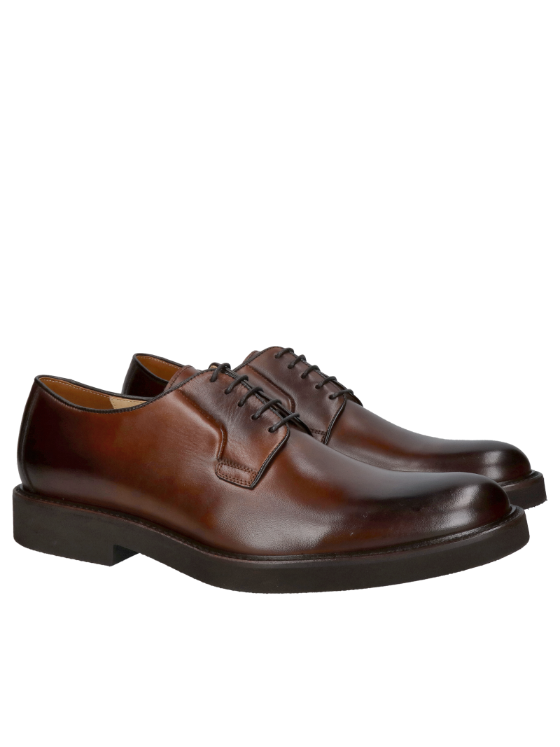 Men's smart casual lace-up shoes, brown men's shoes with thick soles