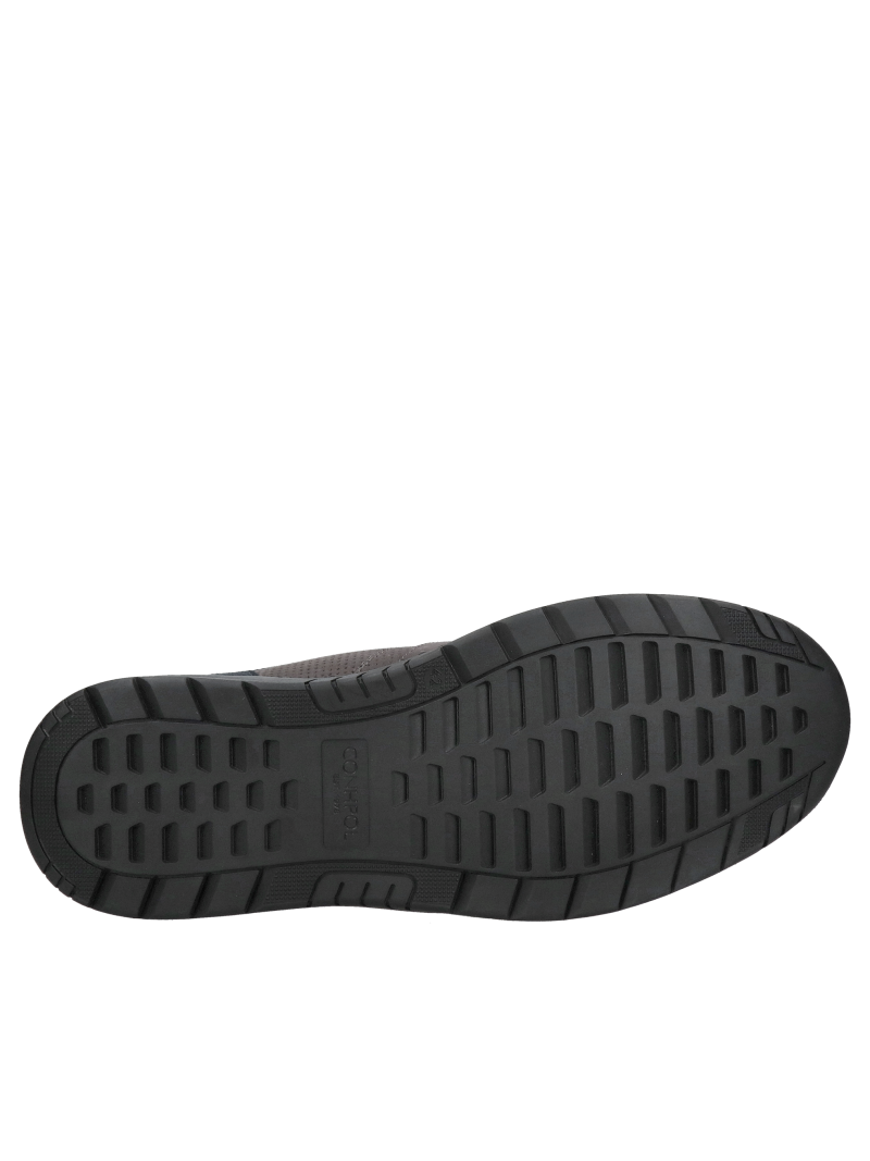 Wide and comfortable men's shoes, gray suede low shoes, Konopka Shoes