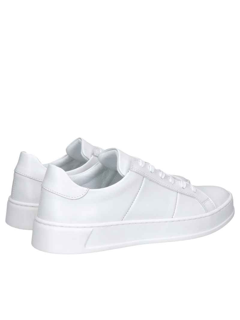 Lightweight white leather sneakers for women, white women's sports shoes to go with a summer dress