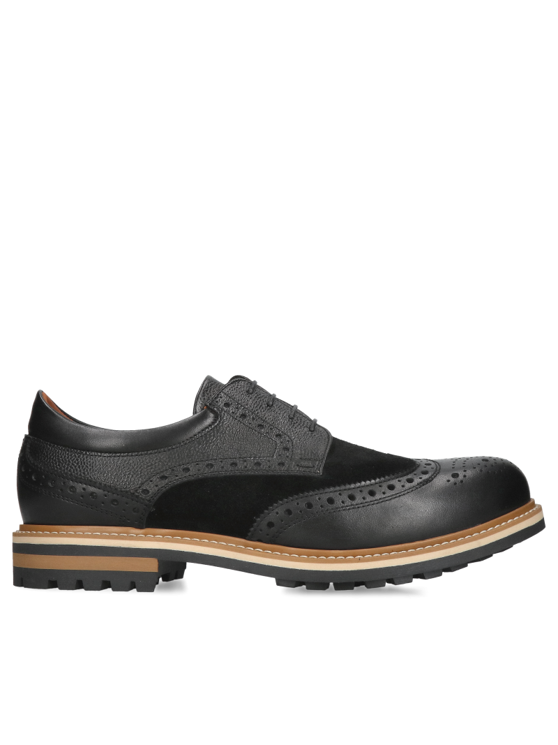 Original men's leather shoes, everyday lace-up shoes made of high-quality materials from a Polish manufacturer