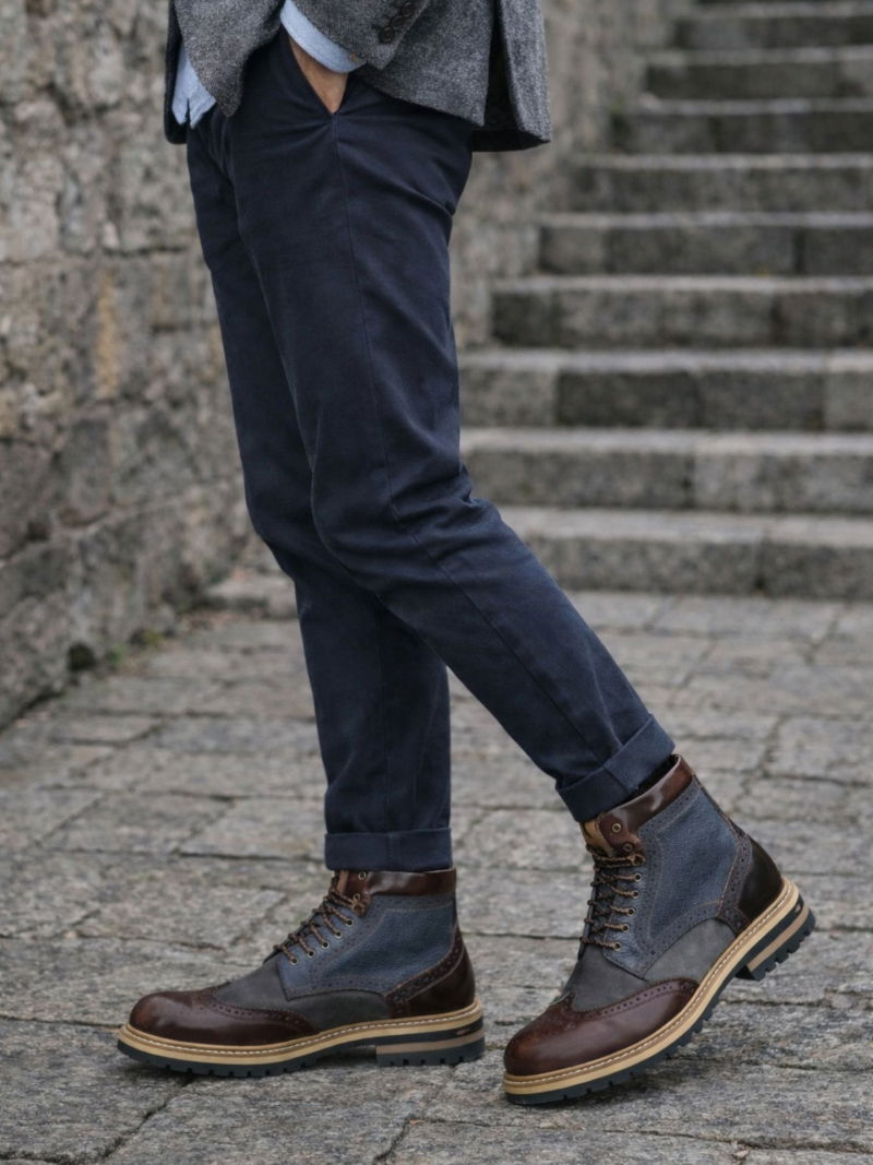 Original men's boots made of natural leather, exceptional quality and workmanship from Conhpol, Konopka Shoes