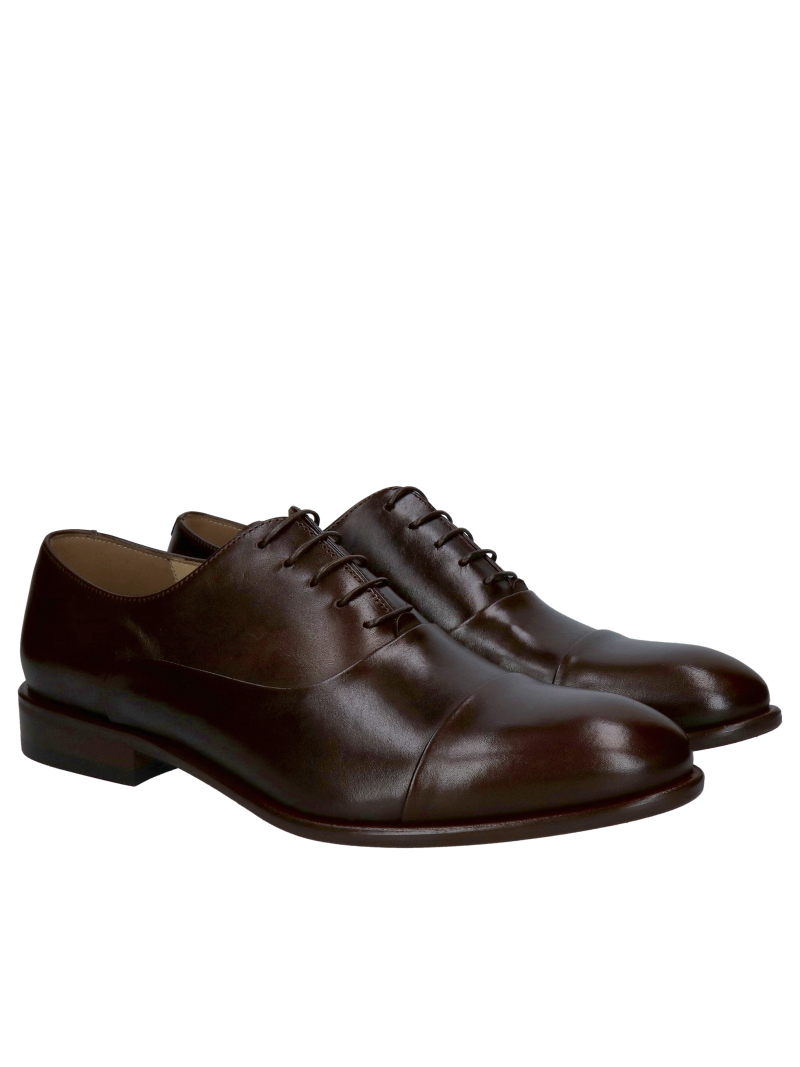 Elegant men's oxfords in dark brown, formal men's shoes for a suit, Konopka Shoes