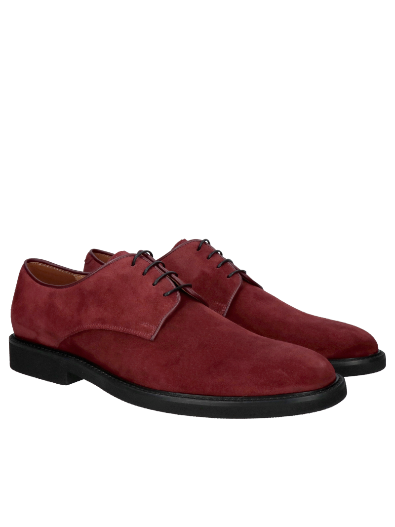 Suede men's casual shoes, comfortable and soft burgundy men's shoes from a Polish manufacturer