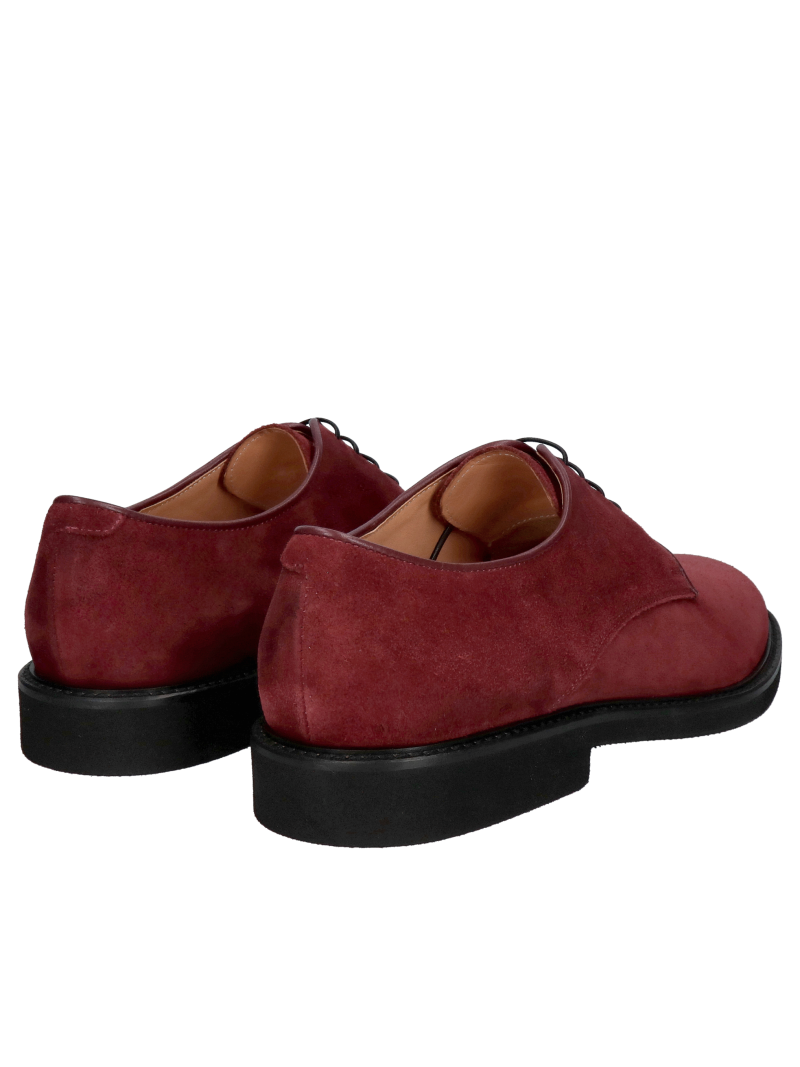 Suede men's casual shoes, comfortable and soft burgundy men's shoes from a Polish manufacturer