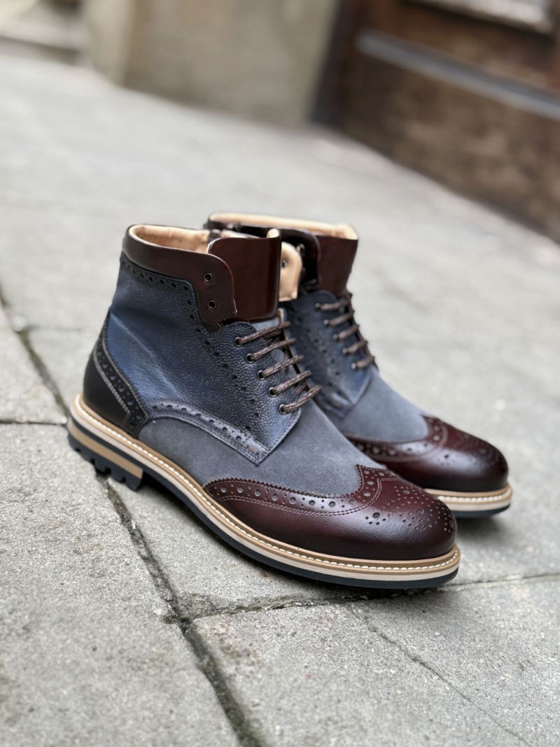 Original men's boots made of natural leather, exceptional quality and workmanship from Conhpol, Konopka Shoes