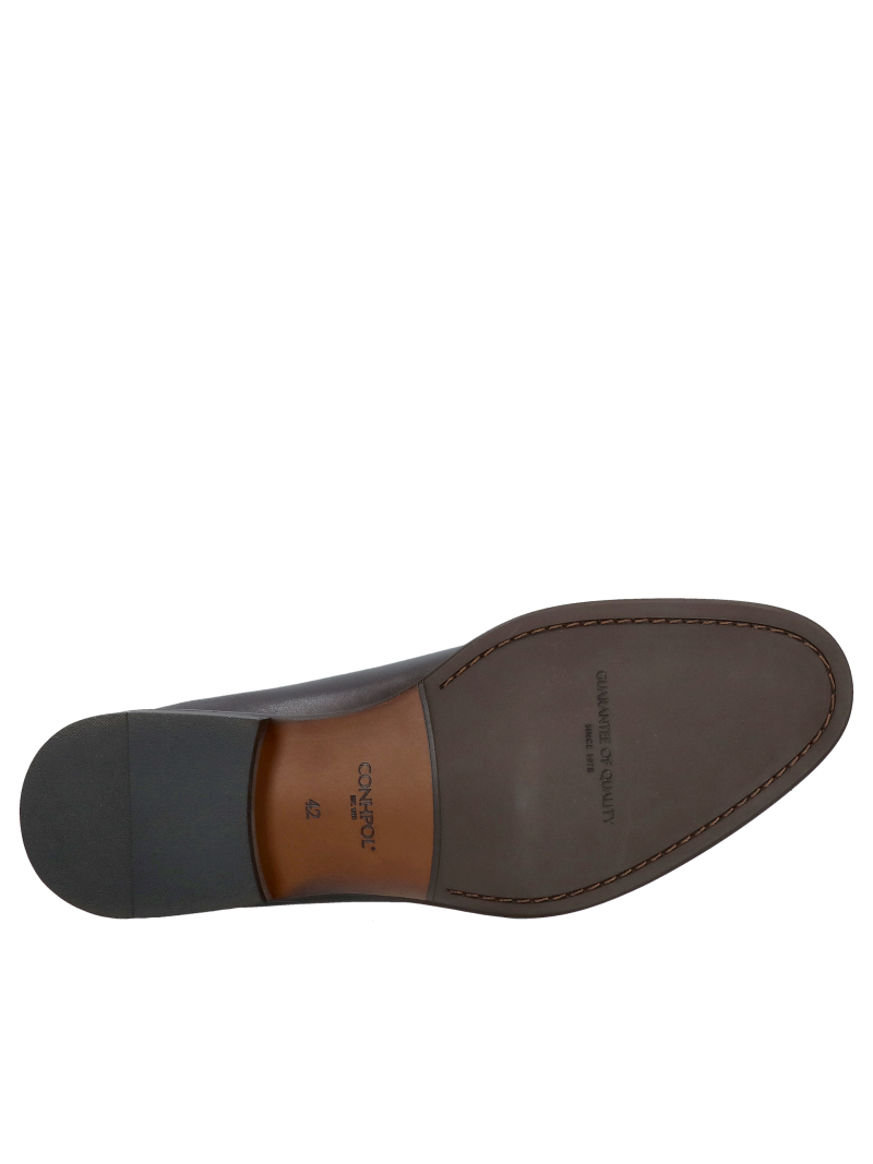 Brown premium loafers for a suit, elegant men's oxford shoes