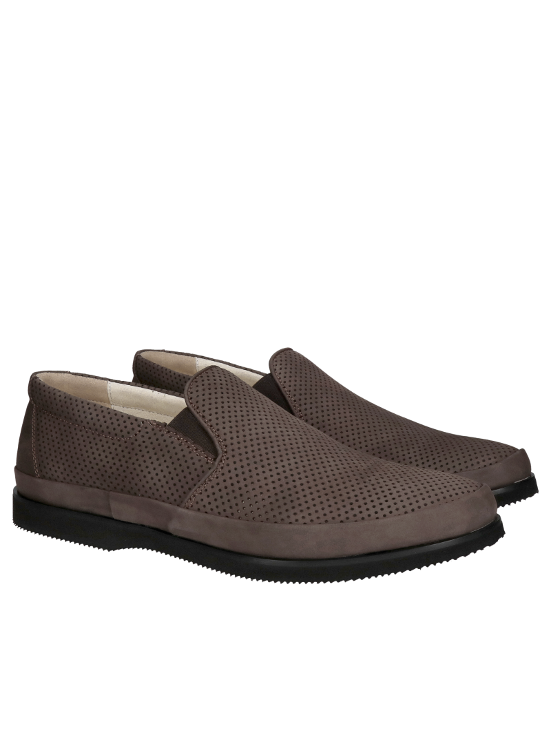 Lightweight slip-on shoes for men with wider feet, comfortable perforated men's shoes