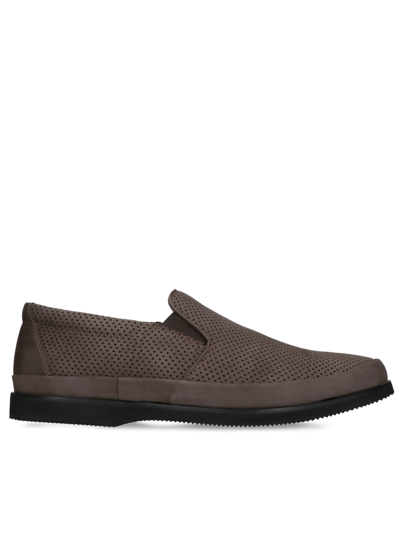 Lightweight slip-on shoes for men with wider feet, comfortable perforated men's shoes