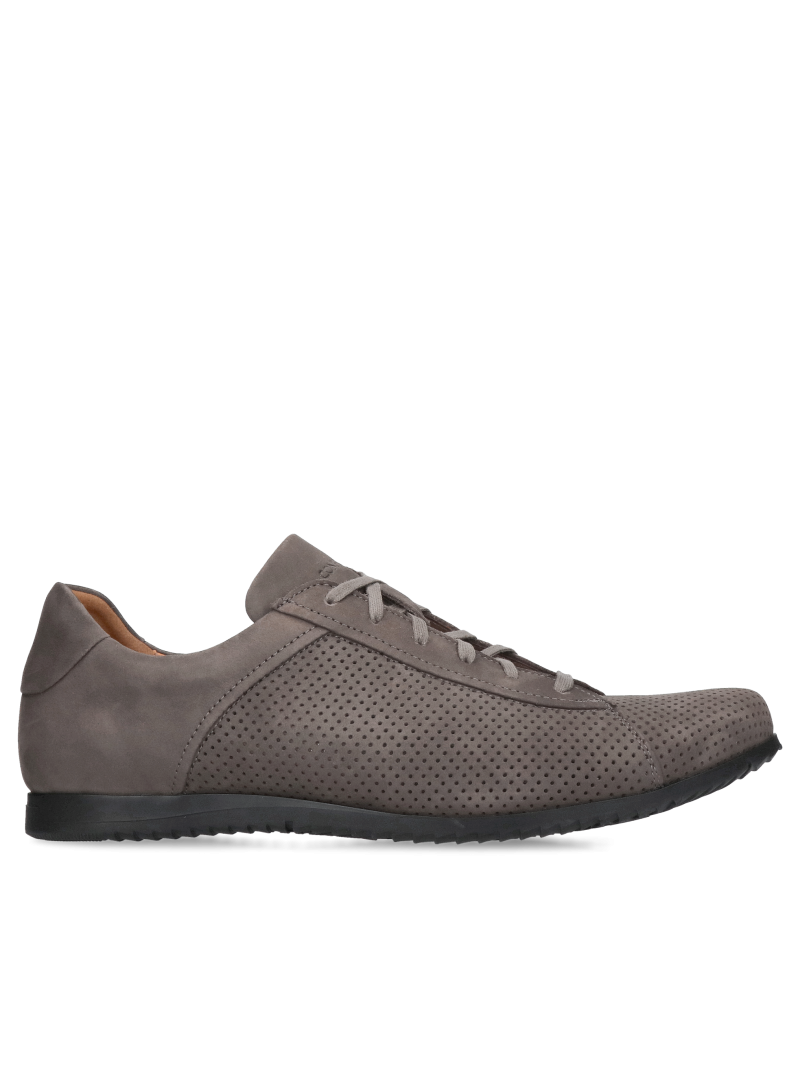 Lightweight men's everyday shoes, perforated leather men's shoes