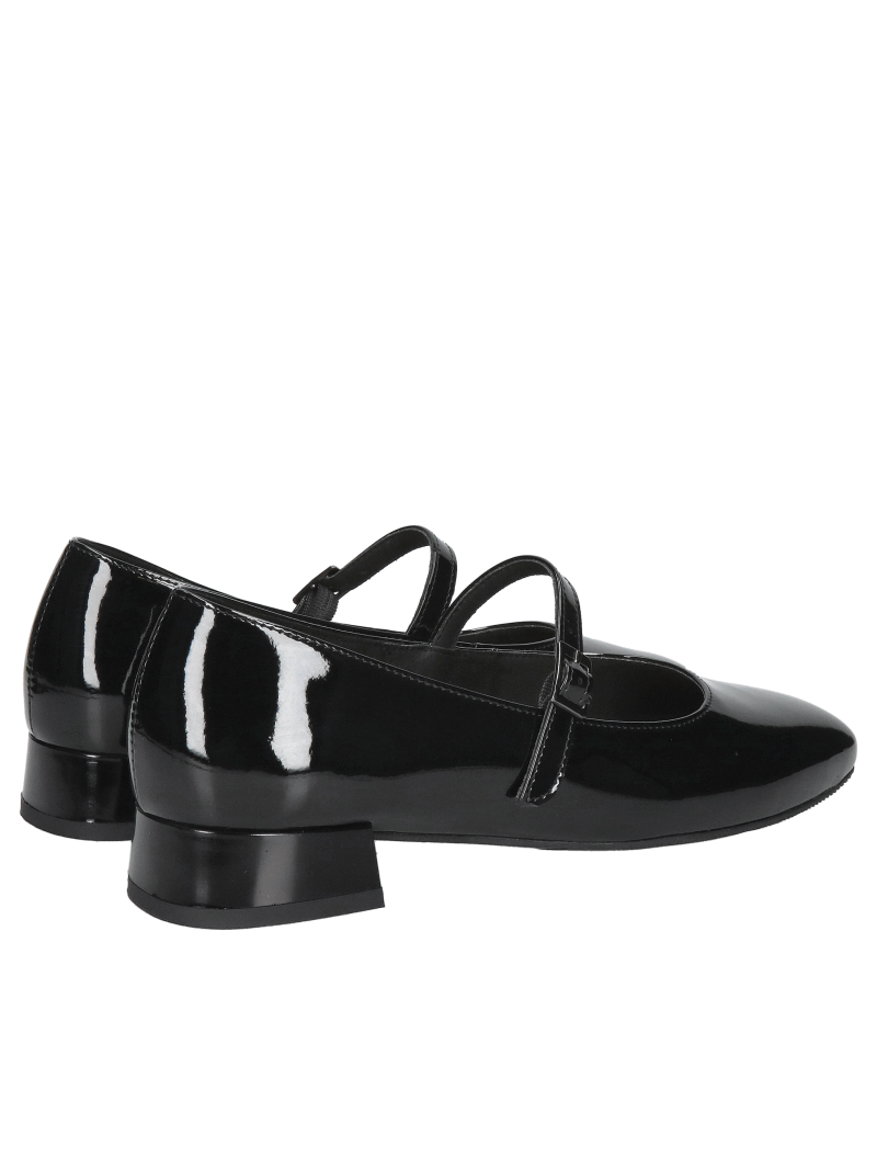 Women's patent leather ballerina flats, Mary Jane ballerina flats with a strap across the instep from a Polish manufacturer