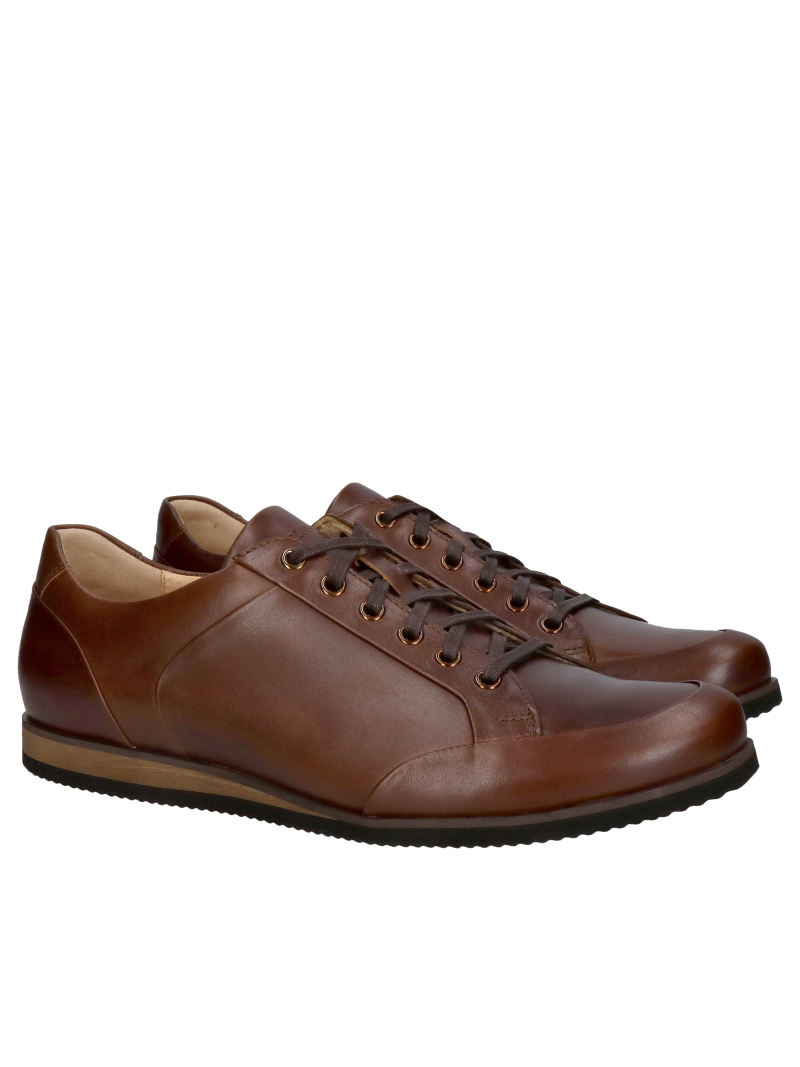Brown lace-up men's shoes for everyday wear, comfortable semi-formal men's shoes