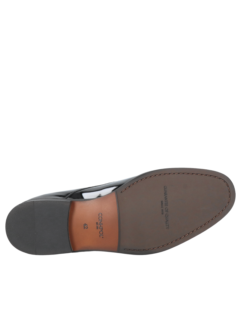 Black men's patent leather shoes for tuxedos, elegant and comfortable men's shoes, Konopka Shoes