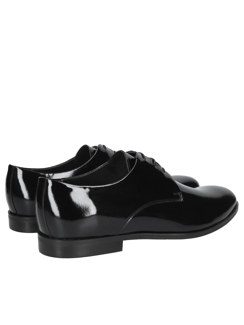 Black men's patent leather shoes for tuxedos, elegant and comfortable men's shoes, Konopka Shoes