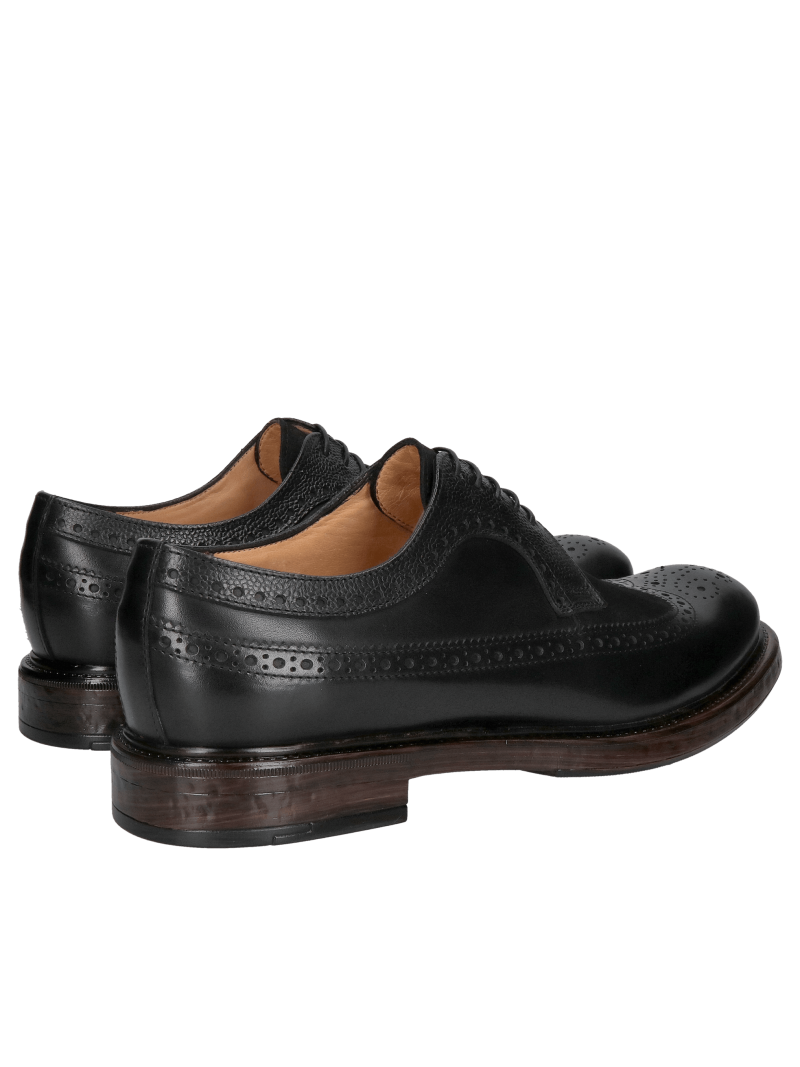 Men's lace-up leather shoes, casual men's shoes with thick soles from Polish manufacturer Conhpol