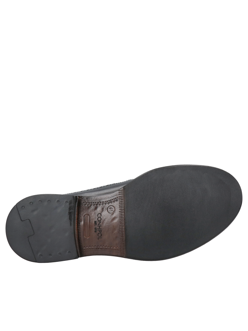 Men's lace-up leather shoes, casual men's shoes with thick soles from Polish manufacturer Conhpol