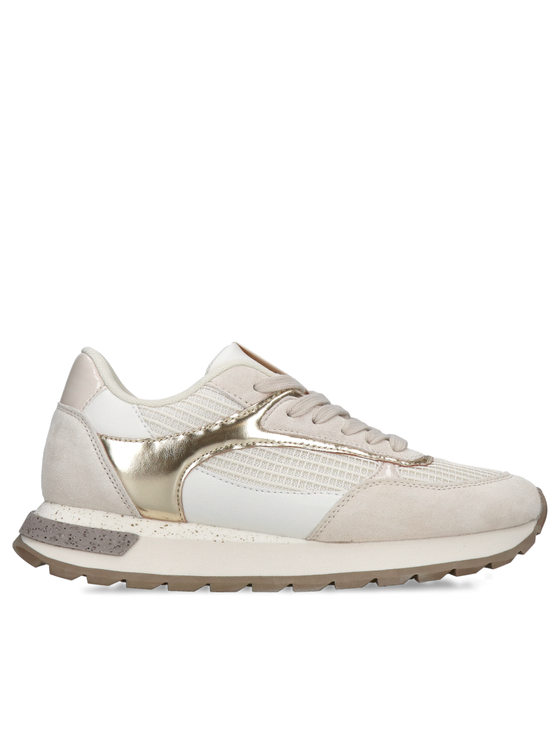 Lightweight and comfortable women's beige sneakers, perfect for everyday wear to work or long trips, Konopka Shoes