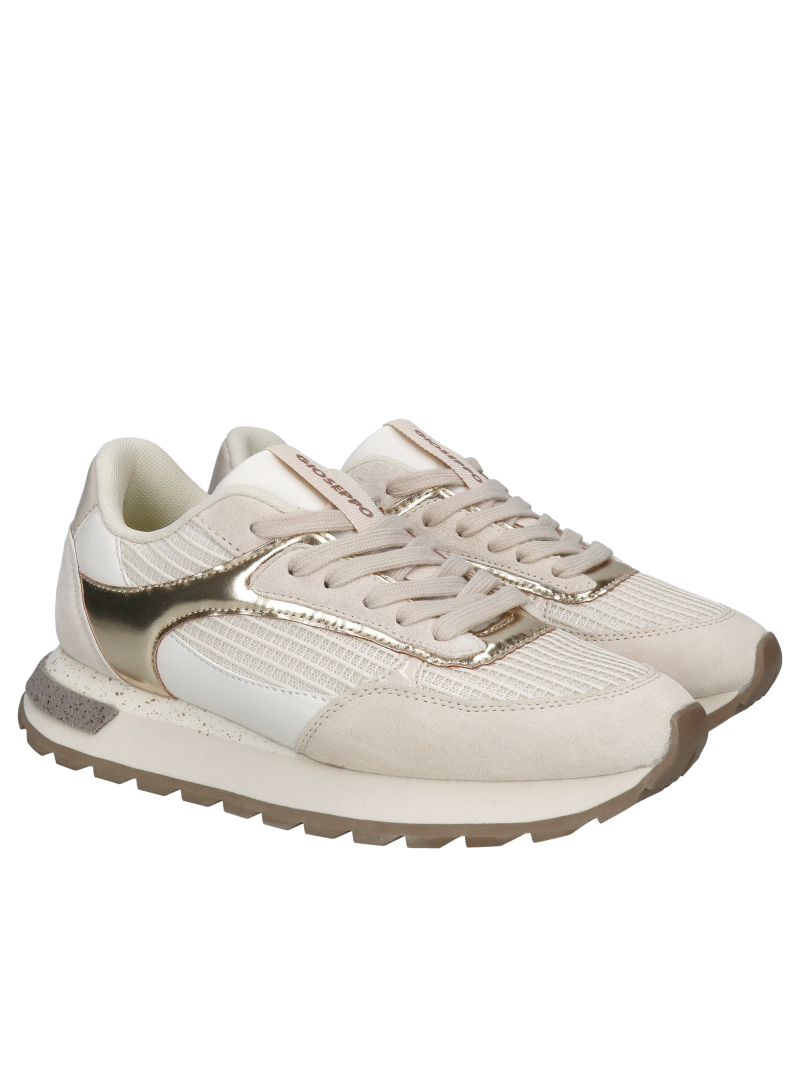 Lightweight and comfortable women's beige sneakers, perfect for everyday wear to work or long trips, Konopka Shoes